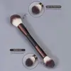 Venda Quente Transfronteiriça Conjunto de Pincéis de Maquiagem Portátil de 7 Peças com Tubo de Alumínio na Cor Café, Dupla Face, para Base, Pó Solto e Blush Atacado