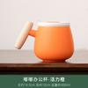Caneca de Escritório Desenho Estilo Japonês Cabo de Madeira Cerâmica com Tampa Separação de Água e Chá Xícara de Chá Fofa Fofa Fofa Copo de Água