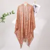 Xale Estilo Chinês Cheongsam Feminino Novo Cardigan Externo Primavera e Verão Fino Elegante Renda Vazada Franja Xale Antigo
