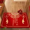 Tapete de Entrada e Saída Seguro, Tapete de Entrada Festivo Vermelho para Inauguração de Casa, Carpete de Entrada Residencial, Antiderrapante