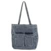 Nueva Bolsa Cruzada de Mezclilla Lavada Casual Estilo Japonés para Mujer, Bolso de Hombro de Gran Capacidad a la Moda, Mochila Trendy para Estudiantes