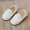 Zapatos de cuero para niños estilo británico, mocasines de suela blanda, zapatos de cuero casuales para niños, zapatos planos de moda estilo coreano, cómodos y transpirables