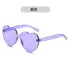 Gafas de Sol de Moda Nueva 2024 Color Caramelo Gafas de Sol de Corazón Europeas y Americanas de Moda Sin Montura de Una Pieza