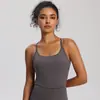 Top de alça fina para yoga feminino, top esportivo elástico justo, secagem rápida, adequado para corrida, treino e fitness ao ar livre