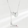 Collar de calabaza de plata esterlina S925 para mujer, cadena de clavícula de moda de estilo coreano, diseño simple, collar de moda nacional retro con incrustaciones de diamantes Fu Lu