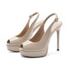 1688-A Sandalias de Tacón Alto con Punta de Pez para Mujer Verano 2025 Nuevos Zapatos de Tacón Alto de Tacón de Aguja