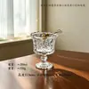Taza de Helado Embosada Retro Romántica Francesa Taza de Postre de Helado Alta Estilo Palacio Corona Nido de Pájaro Taza de Vidrio