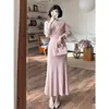 Elegante y estiloso vestido de punto para mujer, nuevo estilo de otoño, vestido sexy ajustado con vestido interior