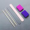 Tira Frotadora para Manicura Set Pulidor de Uñas 13cm Tira de Gasa para Uñas Desgastable Bloque Esponja de Señalización de Madera Set de Cuidado para Manicura