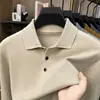 Suéter de Punto de Manga Larga para Hombre de Venta Caliente Primavera Otoño Invierno Color Sólido Capa Base Casual de Moda para Hombres