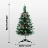 Decoraciones Navideñas Árbol de Navidad de PVC con Puntas Blancas y Piñas Abeto de Simulación Adornos para Fiesta en Casa