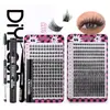 Conjunto Popular Transfronteiriço de Extensão de Cílios Postiços de Grande Capacidade DIY Cabelo de Cluster Único Auto-Enxertável Segmentado Curvatura D Natural Espesso