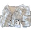 Pijamas de Cachorro de Línea Lindo Nicho de Dibujos Animados para Mujer Primavera, Otoño y Verano Conjunto de Ropa de Casa Holgada de Manga Larga para Niñas al Mayoreo