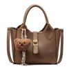 Popular Transfronterizo Simple Patrón de Lichi Multitud Pequeña Viajero Bolso Cubo Portátil para Mujer Casual Color Sólido Todo-fósforo Bolso Cruzado