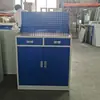 Carrinho de Ferramentas de Oficina Azul Ferragens com Rede para Pendurar Armário de Ferramentas Armário de Armazenamento com Porta Dupla Armário de Armazenamento de Alta Resistência com Rodas