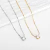 Cadena para Clavícula de Acero de Titanio con Estrella de Cuatro Puntas y Diamante Único Minimalista Zirconia Blanca Conservante del Color Joyería Lujo Ligero Gama Alta Brillante Collar de Alta Transparencia