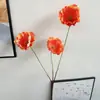 3 Amapolas Grandes, Amapolas, Flores Artificiales, Pinturas al Óleo Florales de Boda, Salones de Boda, Mobiliario Suave para Hogar de Hotel