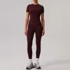 Traje de Yoga Naked Ajustado de Color Sólido Europeo y Americano Secado Rápido Transpirable Ropa de Fitness Moldeador Corporal para Exteriores Traje Deportivo para Correr Mujer