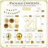 Venta Caliente Transfronteriza Blanco Leche Oro Número 16 Set de Globos Flores de Papel Bolas Niña Adulto Ceremonia Decoración de Cumpleaños Suministros