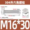 Ventas Directas de Fábrica M3-M12 GB 304 acero inoxidable Tornillo hexagonal exterior cabeza hexagonal tornillo hexagonal