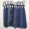 Corbata de negocios para hombre, estilo informal, con cremallera a rayas, versión coreana, venta al por mayor, formal, jacquard, hilo de poliéster teñido, 8 cm, fácil de tirar, profesional