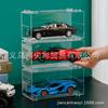 1:Caja de Exhibición Transparente a Prueba de Polvo para 24 Modelos de Autos de Juguete de Aleación para Niños Vitrina de Almacenamiento Apilable con Vitrina