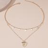Nuevo collar dulce y fresco transfronterizo europeo y americano con colgante redondo geométrico con incrustaciones de un solo diamante brillante y cadena colgante