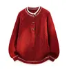 Nueva colección Otoño/Invierno 2026: suéter de punto para hombre, cuello redondo, corte relajado, prenda exterior moderna y casual para hombres jóvenes