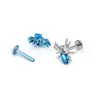 Aretes de aleación de titanio F136, aretes para cartílago, joyería para perforación corporal de titanio G23 con araña, rosca interna, cuerpo de circonita, venta directa del fabricante