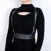YSF Ropa de Bondage Europea y Americana para Adultos Cuero PU Negro Alternativo Atadura Body Sexy Directo del Fabricante