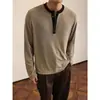 Blusa Henley elástica de principios de otoño, hombro normal, manga larga ajustada, elegante, casual, versátil, top a rayas estilo 'old money'