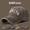 Sombrero Vintage Estilo Americano Lavado Bordado Estéreo para Hombre y Mujer Casual Parasol Hacer Viejo Descolorido Gorra de Béisbol Transfronterizo en stock