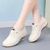 Nuevos Zapatos Blancos de Cuña Slip-On de Moda Primavera para Mujer, Zapatos Casuales de Suela Suave para Madres, Comercio Exterior Transfronterizo
