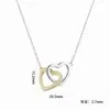 Colar de Cobre Arvaleff Série Coração 3 Costura Bicolor Corrente para Clavícula Ouro 18K Zircônia com Diamantes Atacado Transfronteiriço