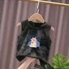 Chaleco de Algodón Puro para Niños y Niñas, Nuevo Camiseta sin Mangas de Verano Tie-Dye Versátil Elegante con Estampado de Dibujos Animados