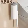 Conjunto de Escova de Vaso Sanitário Descartável para Limpeza sem Cantos Mortos, Artefato Doméstico, Montado na Parede, Cabeça de Reposição Descartável, Escova de Vaso Sanitário