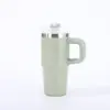Taza de Coche Transfronteriza de 14oz/20oz con Asa de Acero Inoxidable de Doble Capa 304 Taza Aislada al Vacío Taza Portátil para Exteriores con Popote
