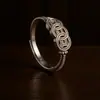 Anillo de Moneda de Cobre Rico Hecho a Mano de Plata de Ley 925 para Mujer Lujo Accesible Retro de Gama Alta Anillo Abierto de Moneda Joyería de Moda