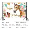 Tela de fondo de cumpleaños de caballos pancarta de fiesta de caballos decoración de fondo de fiesta de cumpleaños accesorios de fotografía poliéster estilo lindo