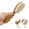 Champú y Cepillo para Ducha de Bebé Peine Suave para Cabello de Lana de Bebé Cepillo Limpiador de Cabeza de Aceite Especial para Salón de Peluquería Cepillo de Lana de Haya