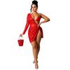 X5307 desejo transfronteiriço AliExpress eBay mulheres europeias e americanas sexy lantejoulas vestido irregular saia de boate mulheres