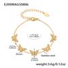 Pulsera Sencilla Estilo Ins Xinyixin Acero Inoxidable Mariposa Incrustada con Circonita Joyería Nuevo Estilo Transfronterizo Joyería de Mano Chapada con Oro Real de 18K