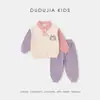 Roupas Infantis Dudu Conjunto Polo Infantil Outono Novo Conjunto de Duas Peças Moletom e Calça para Bebê Roupa de Outono para Meninos