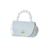Bolsa de Perlas Llavero Creativo Colgante Accesorios Bolso de Mano para Niños Billetera Mini Cuero PU