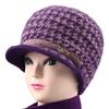 Nuevo Sombrero de Felpa Cálido de Invierno para Abuela Versátil para Madres de Mediana Edad y Mayores Sombrero de Lana Tejida a Prueba de Frío para Mujeres