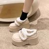 Sapatos de Couro com Plataforma para Aumentar a Altura para Pessoas Baixas, 2025 Botas de Neve Curtas com Velcro e Forro de Lã com Velcro e Forro de Lã