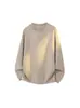 Novedad Otoño 2026 Estilo Hong Kong Blanco Talla Grande Cuello Redondo Manga Larga Camiseta M-5X HT26728-TeP15