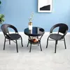 Conjunto de Mesa e Cadeiras de Chá para Varanda Conjunto de Três Peças Mesa de Café Mesa Novas Cadeiras Pequenas Mesa Redonda Pequena Cadeiras Redondas Imitação de Rattan