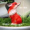 Adorno de zorro de nueve colas animal simulado para decoración de patio exterior y jardín, arreglo de paisajismo para maceta de plantas verdes, manualidad creativa