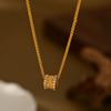 Colar Weixue Estilo Semelhante Diamante Antigo Espiga de Trigo com Design de Anel de Cintura Pequena, Corrente Clavicular Moderna e Versátil para Mulheres